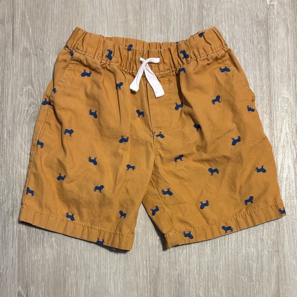 Mustard Shorts with Navy Dog Print - Picture 1 of 1